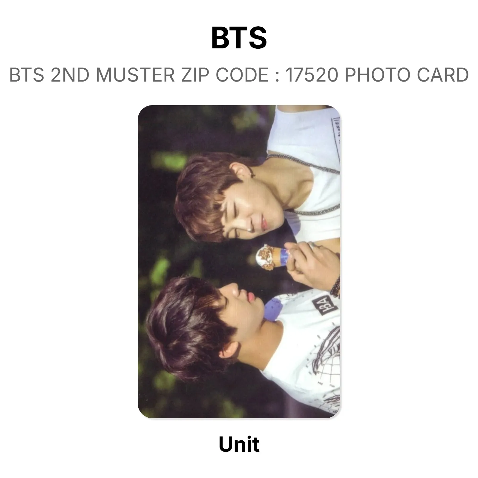 BTS BTS 2ND MUSTER ZIP : 17520 PHOTO CARD Official Photocard KPOP