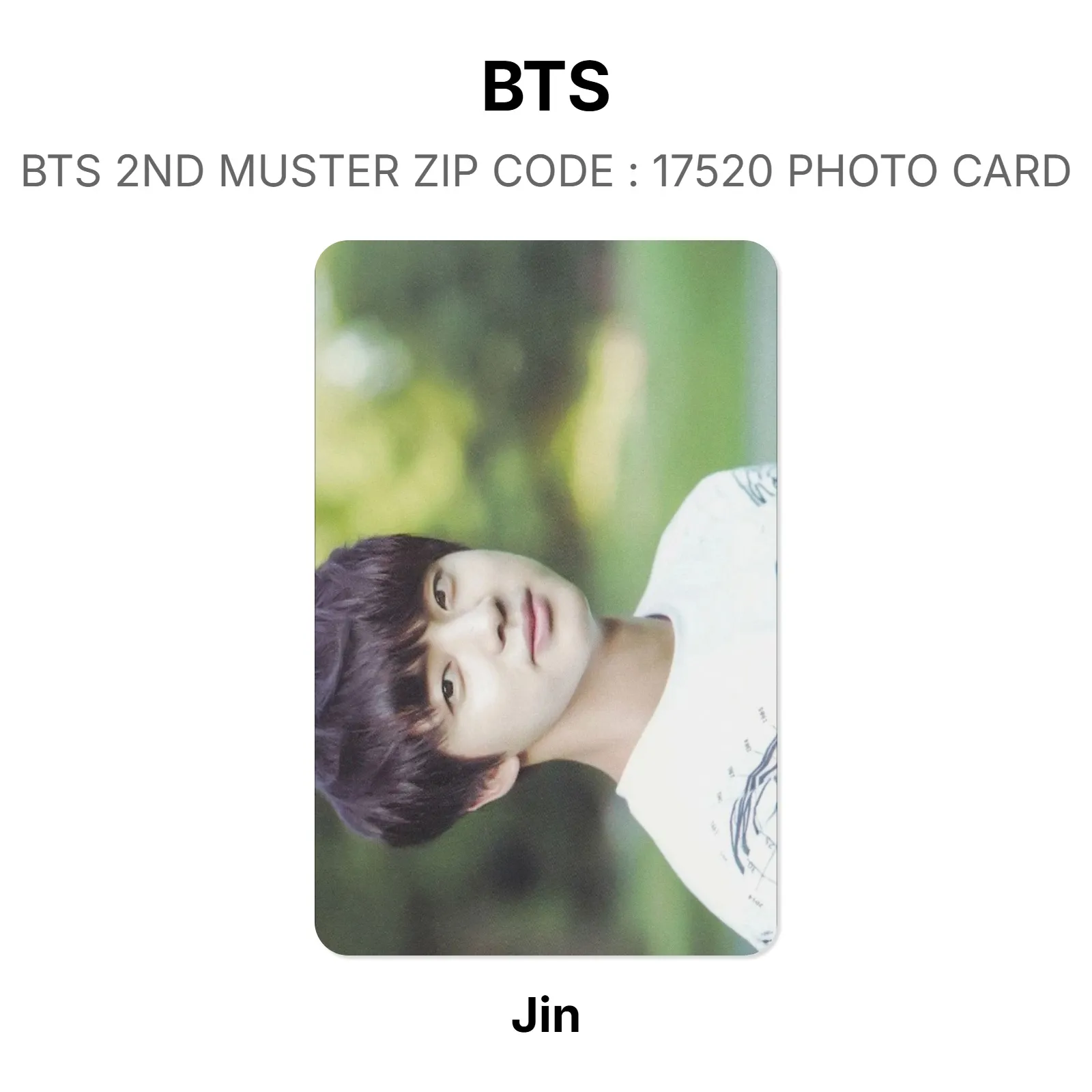 BTS BTS 2ND MUSTER ZIP : 17520 PHOTO CARD Official Photocard KPOP