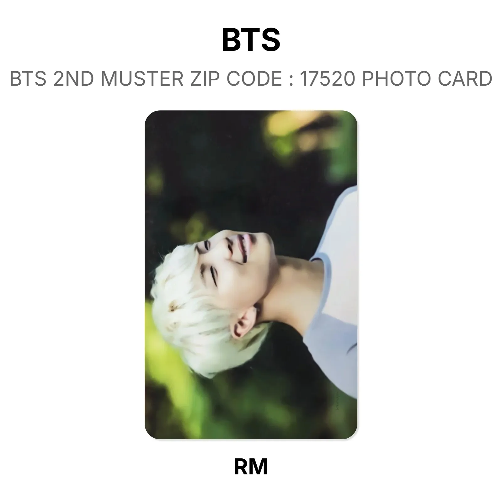 BTS BTS 2ND MUSTER ZIP : 17520 PHOTO CARD Official Photocard KPOP