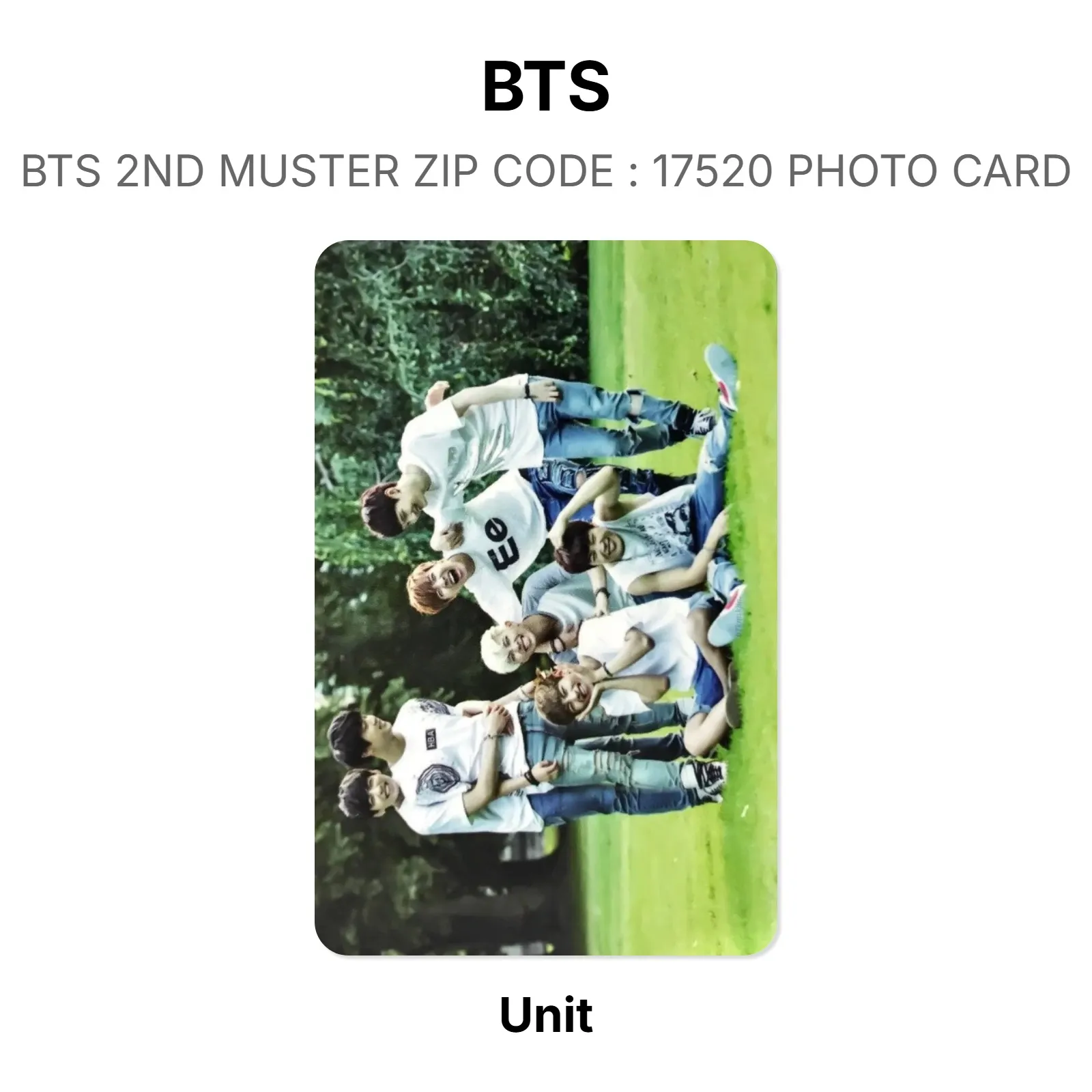 BTS BTS 2ND MUSTER ZIP : 17520 PHOTO CARD Official Photocard KPOP