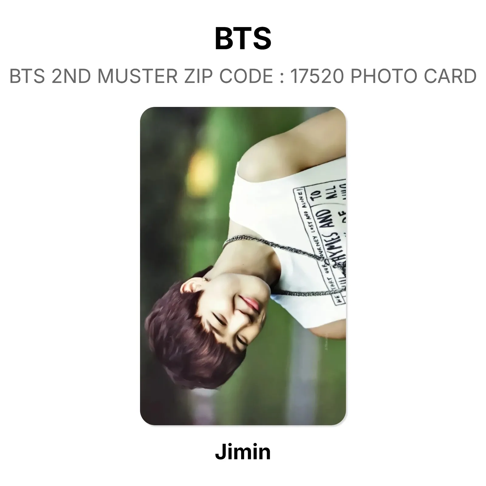 BTS BTS 2ND MUSTER ZIP : 17520 PHOTO CARD Official Photocard KPOP