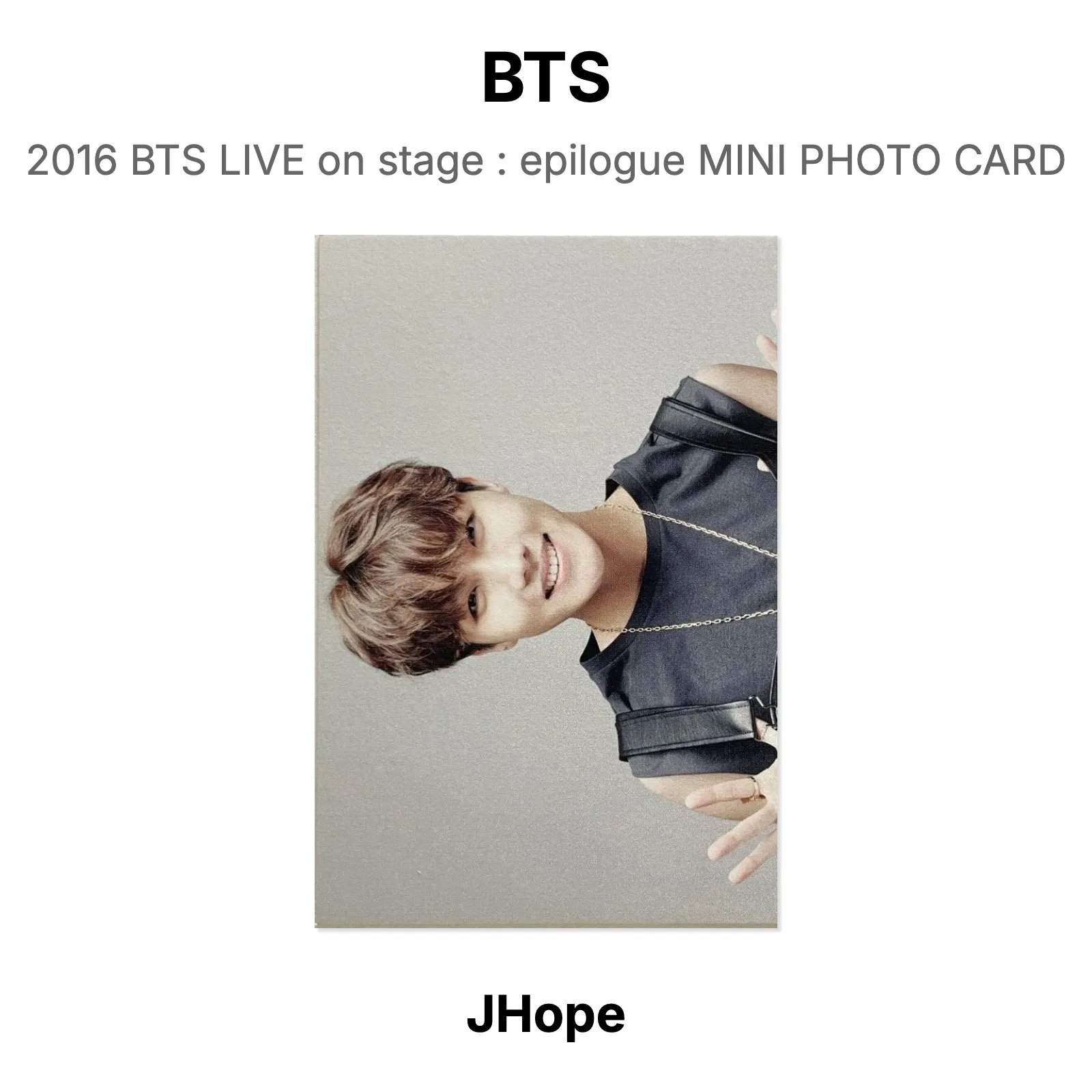 BTS 2016 BTS LIVE on stage : epilogue MINI PHOTO CARD Official KPOP Special Gift