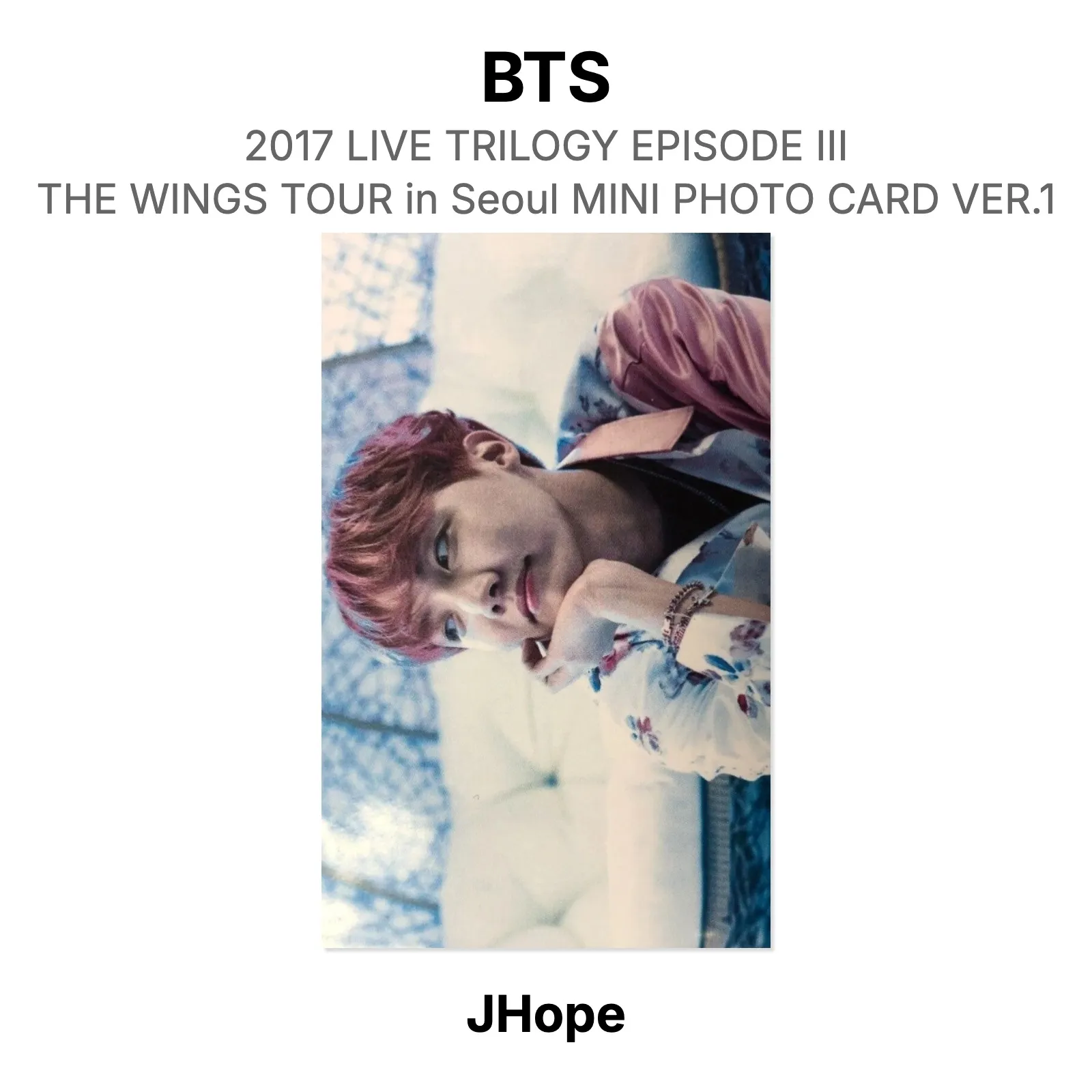 BTS 2017 LIVE TRILOGY EPISODE III THE WINGS TOUR in Seoul MINI PHOTO CARD VER.1