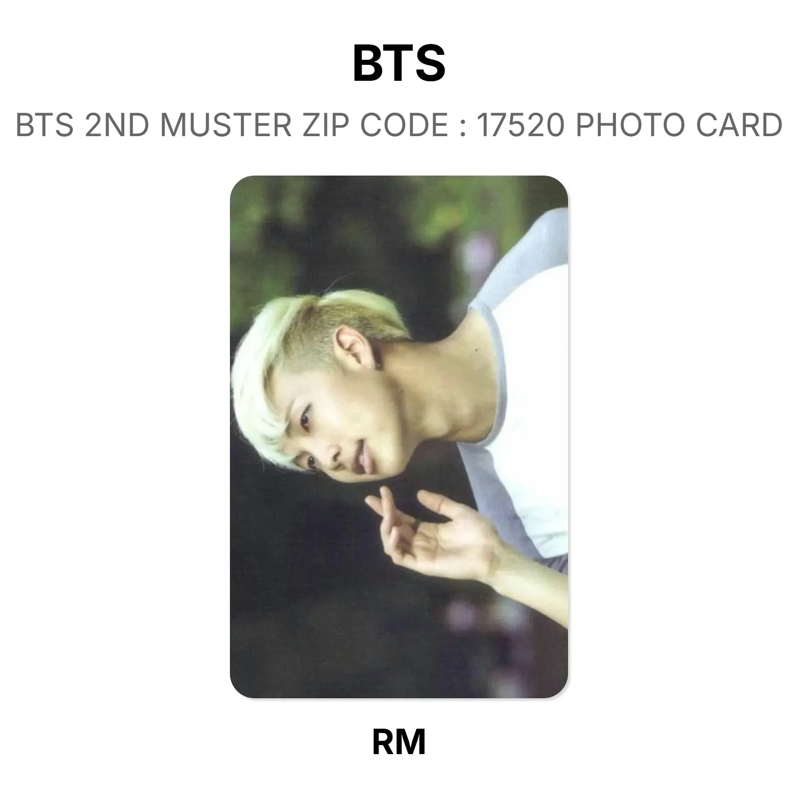 BTS BTS 2ND MUSTER ZIP : 17520 PHOTO CARD Official Photocard KPOP