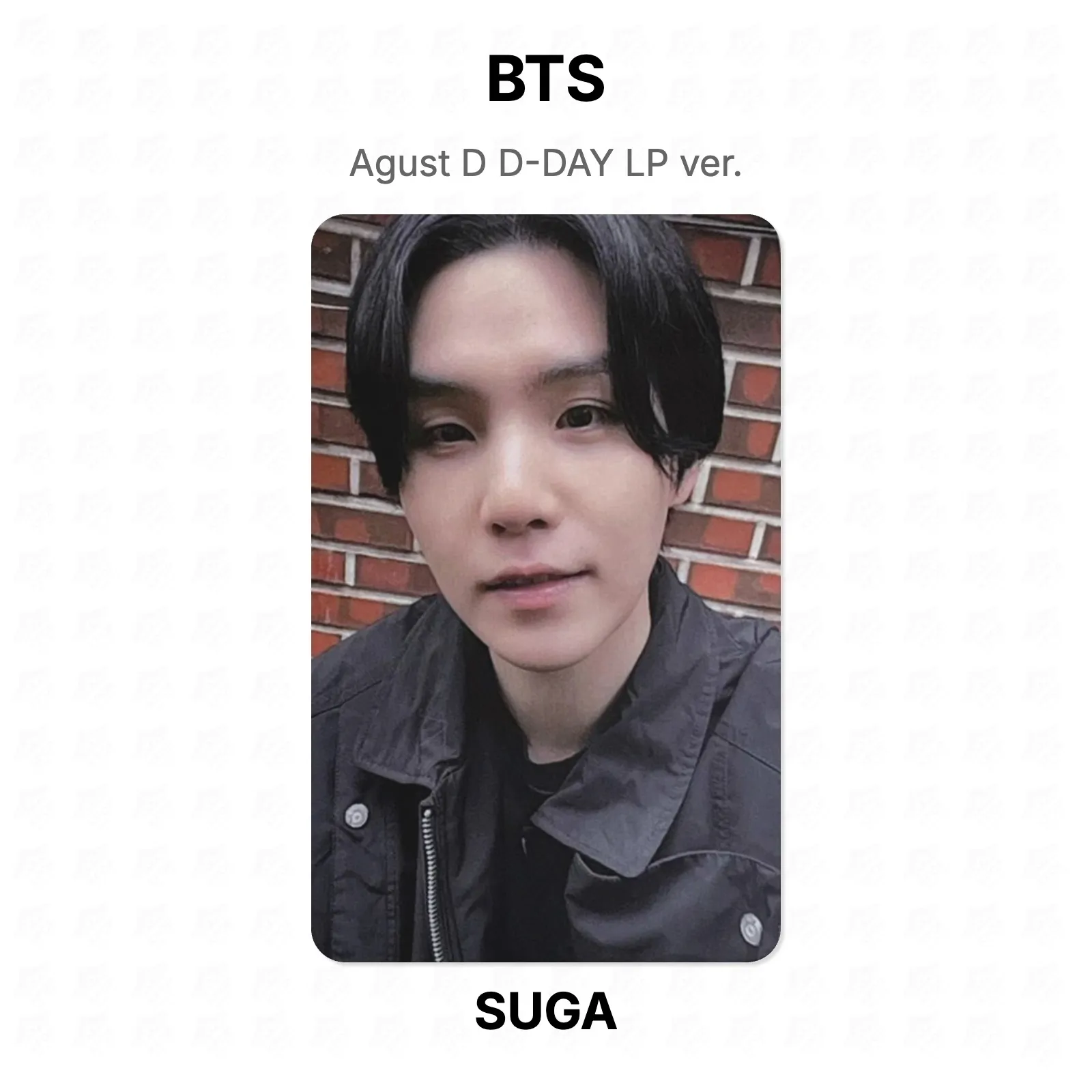 BTS Agust D D-DAY LP ver. Official Photocard KPOP Special Gift