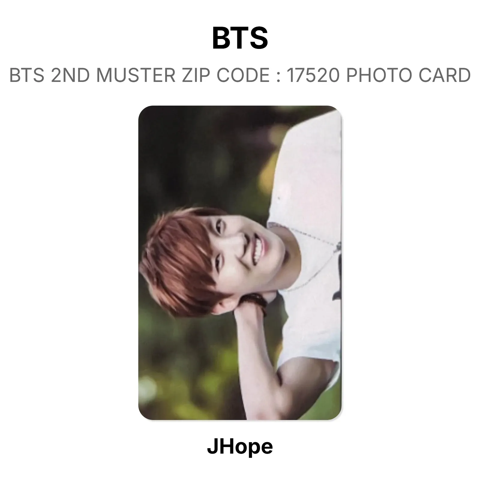 BTS BTS 2ND MUSTER ZIP : 17520 PHOTO CARD Official Photocard KPOP