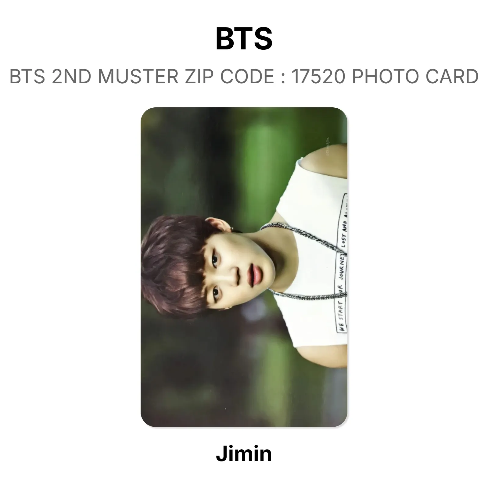 BTS BTS 2ND MUSTER ZIP : 17520 PHOTO CARD Official Photocard KPOP
