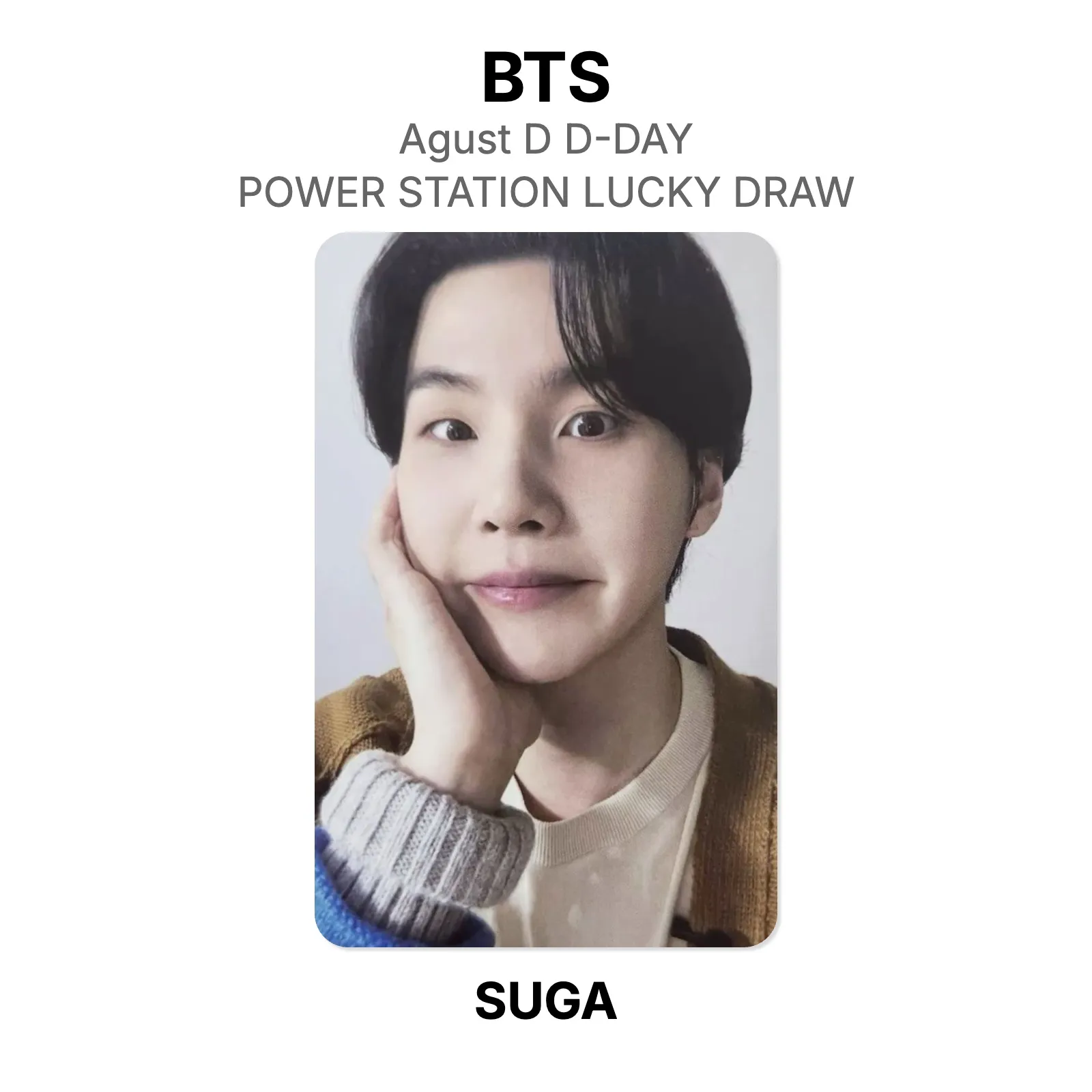 BTS Agust D D-DAY POWER STATION LUCKY DRAW Official Photocard KPOP