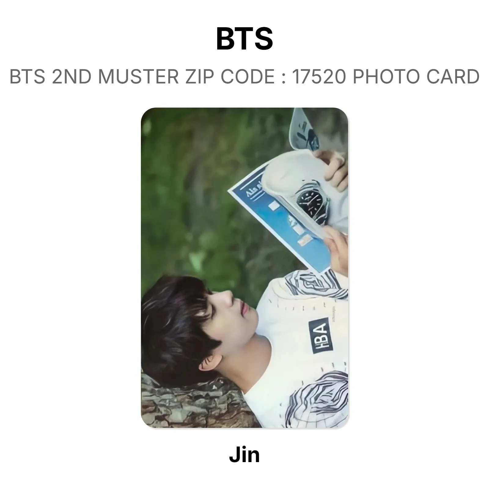 BTS BTS 2ND MUSTER ZIP : 17520 PHOTO CARD Official Photocard KPOP