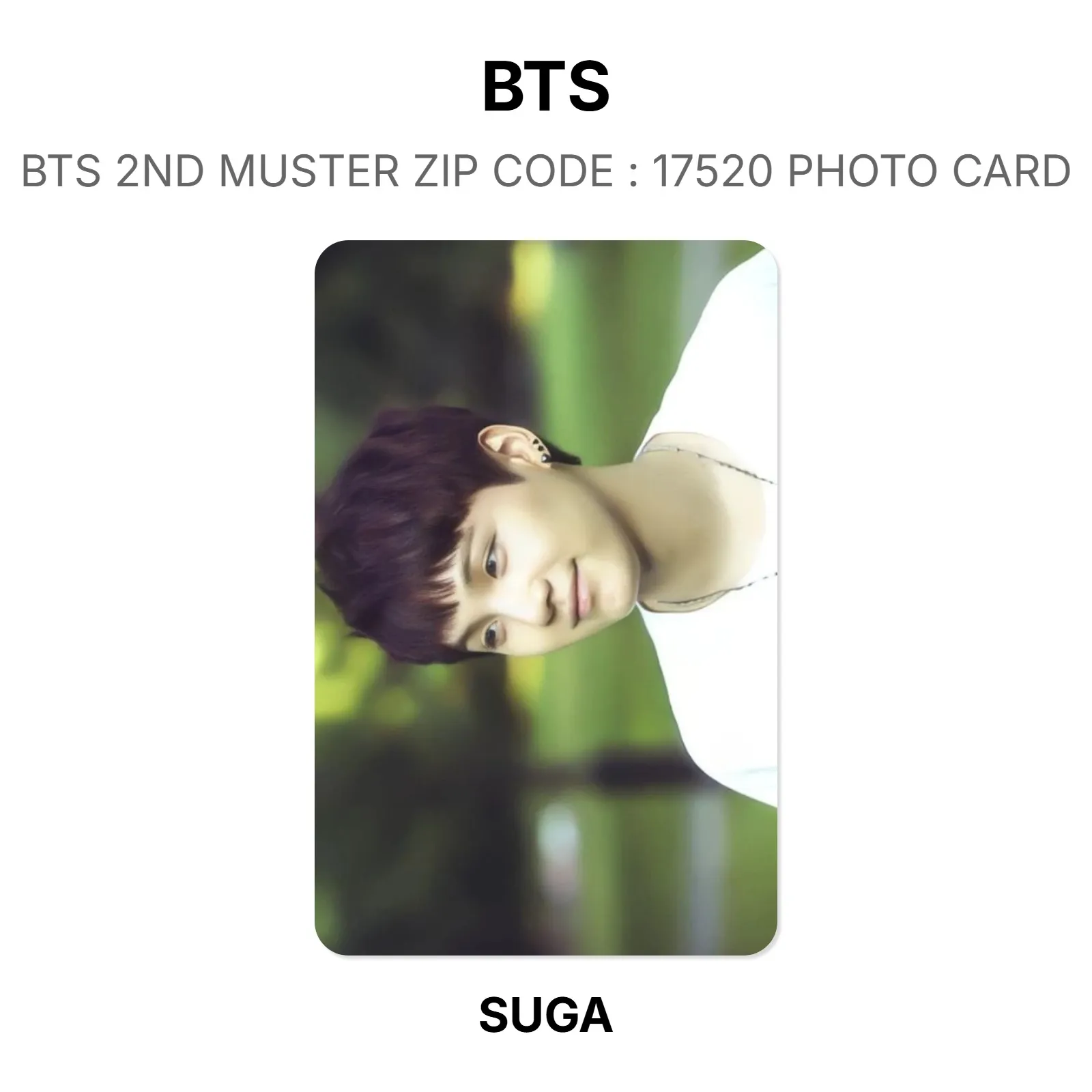 BTS BTS 2ND MUSTER ZIP : 17520 PHOTO CARD Official Photocard KPOP