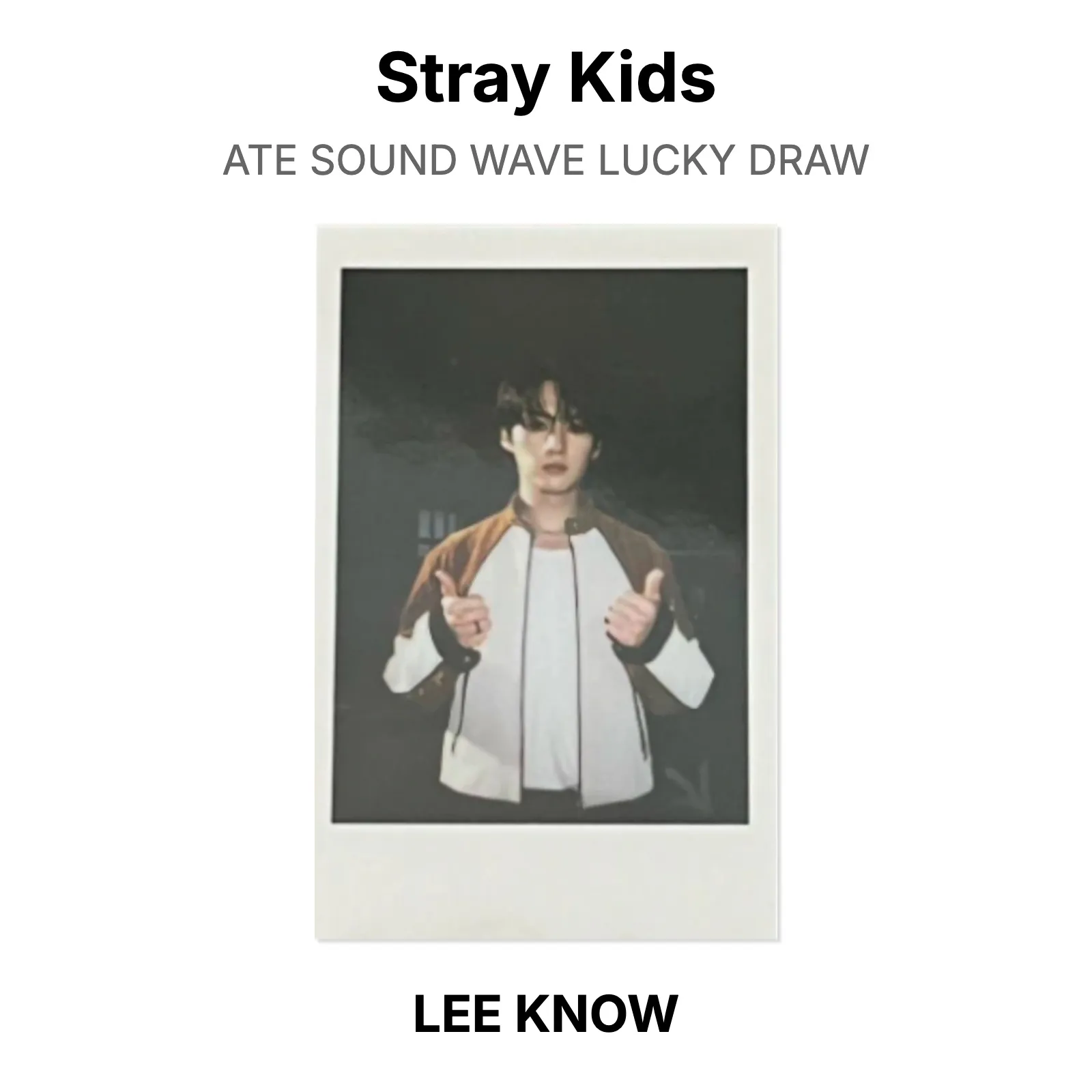 Stray Kids ATE SOUND WAVE LUCKY DRAW Official Photocard KPOP