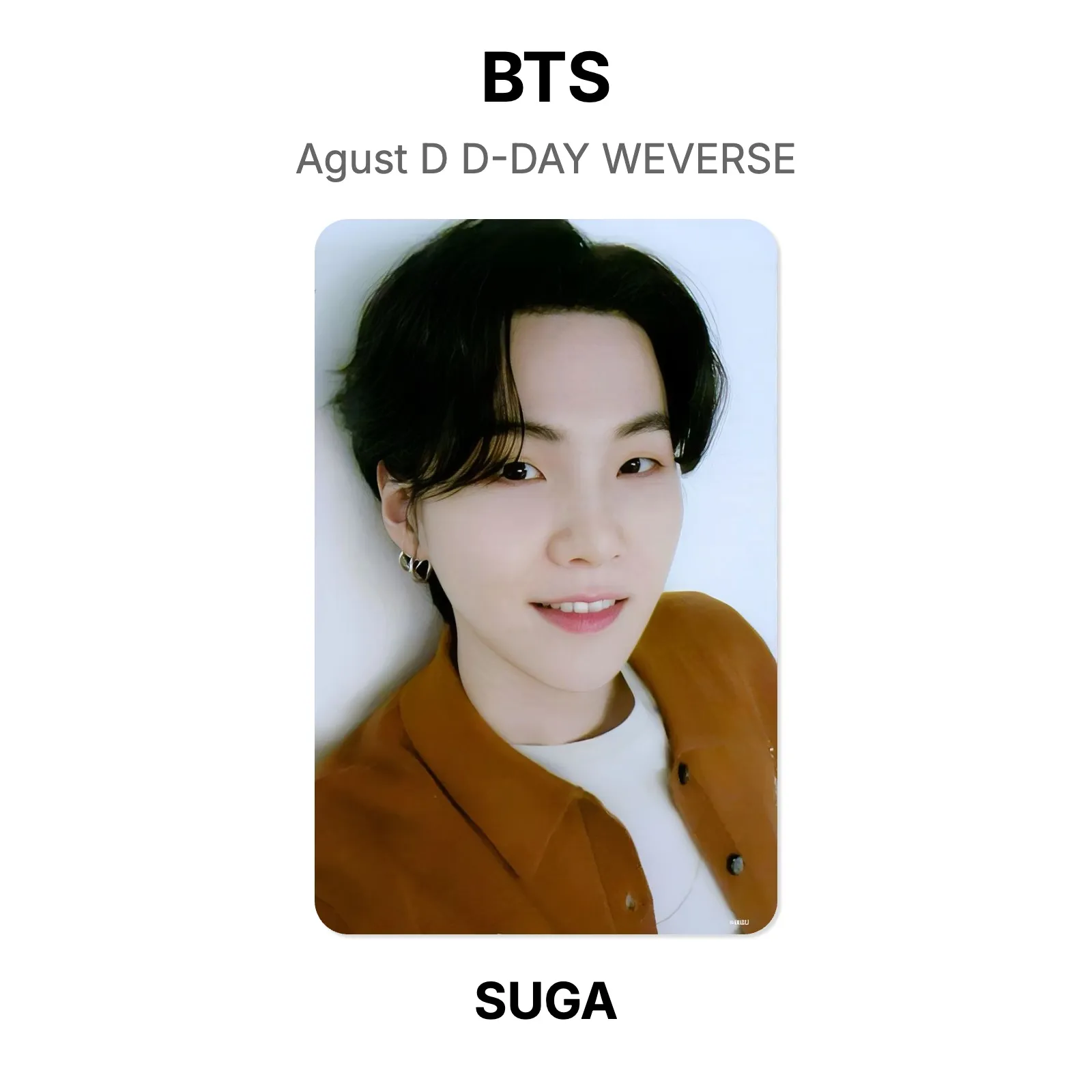 BTS Agust D D-DAY WEVERSE Official Photocard KPOP Special Gift