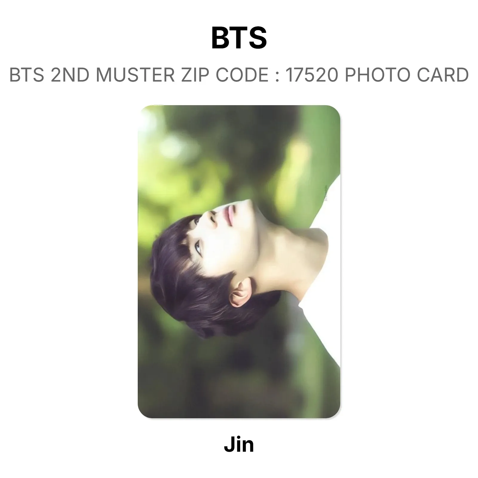 BTS BTS 2ND MUSTER ZIP : 17520 PHOTO CARD Official Photocard KPOP