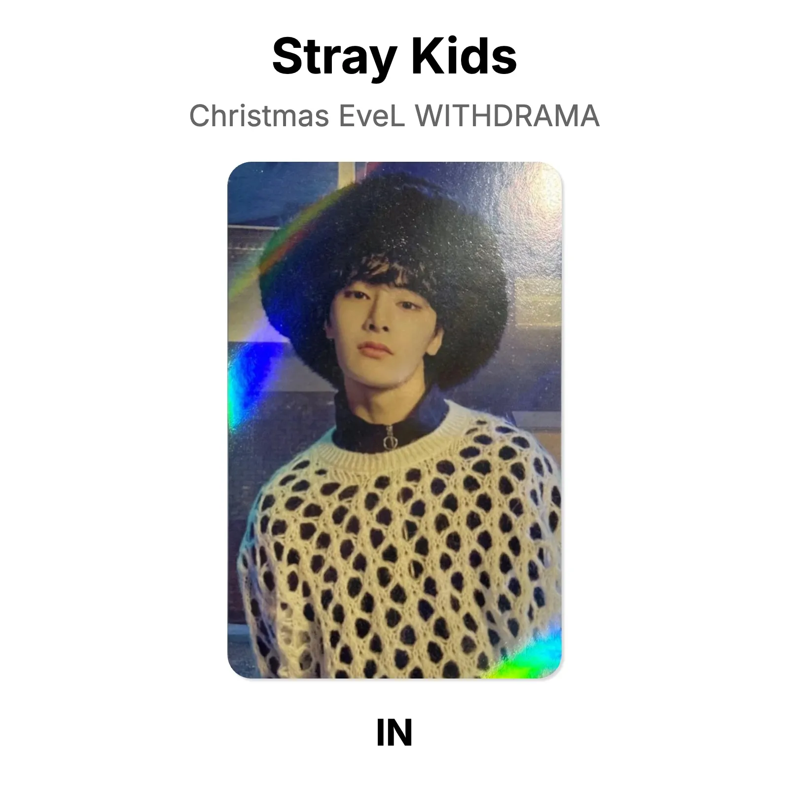 バンチャン ウィズドラマ withdramaトレカ christmasevel Stray Kids Christmas EveL WITHDRAMA Official Photocard KPOP